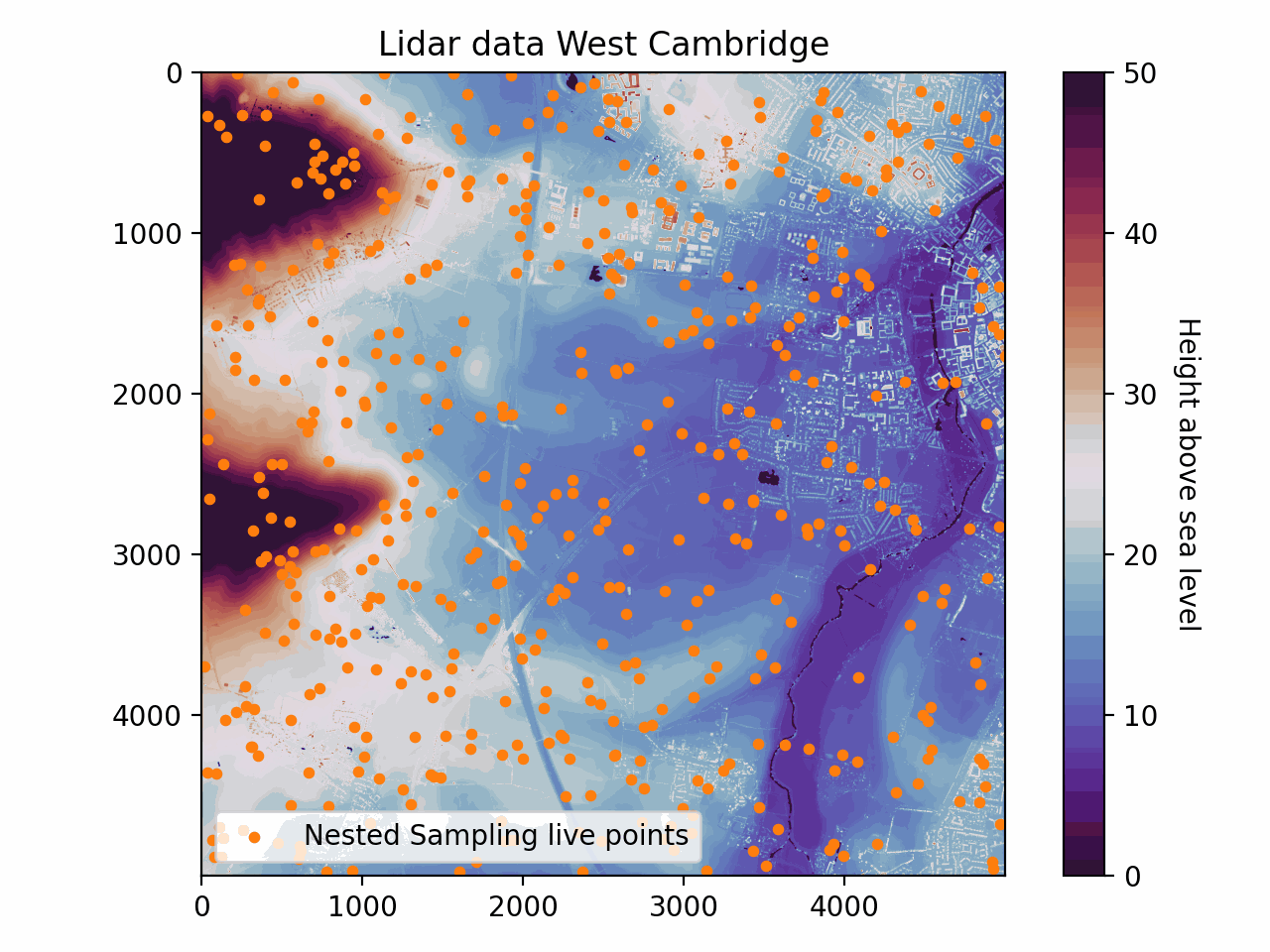 Video of PCL sampler optimising over cambridge height-above-sea LiDAR data